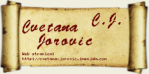 Cvetana Jorović vizit kartica
